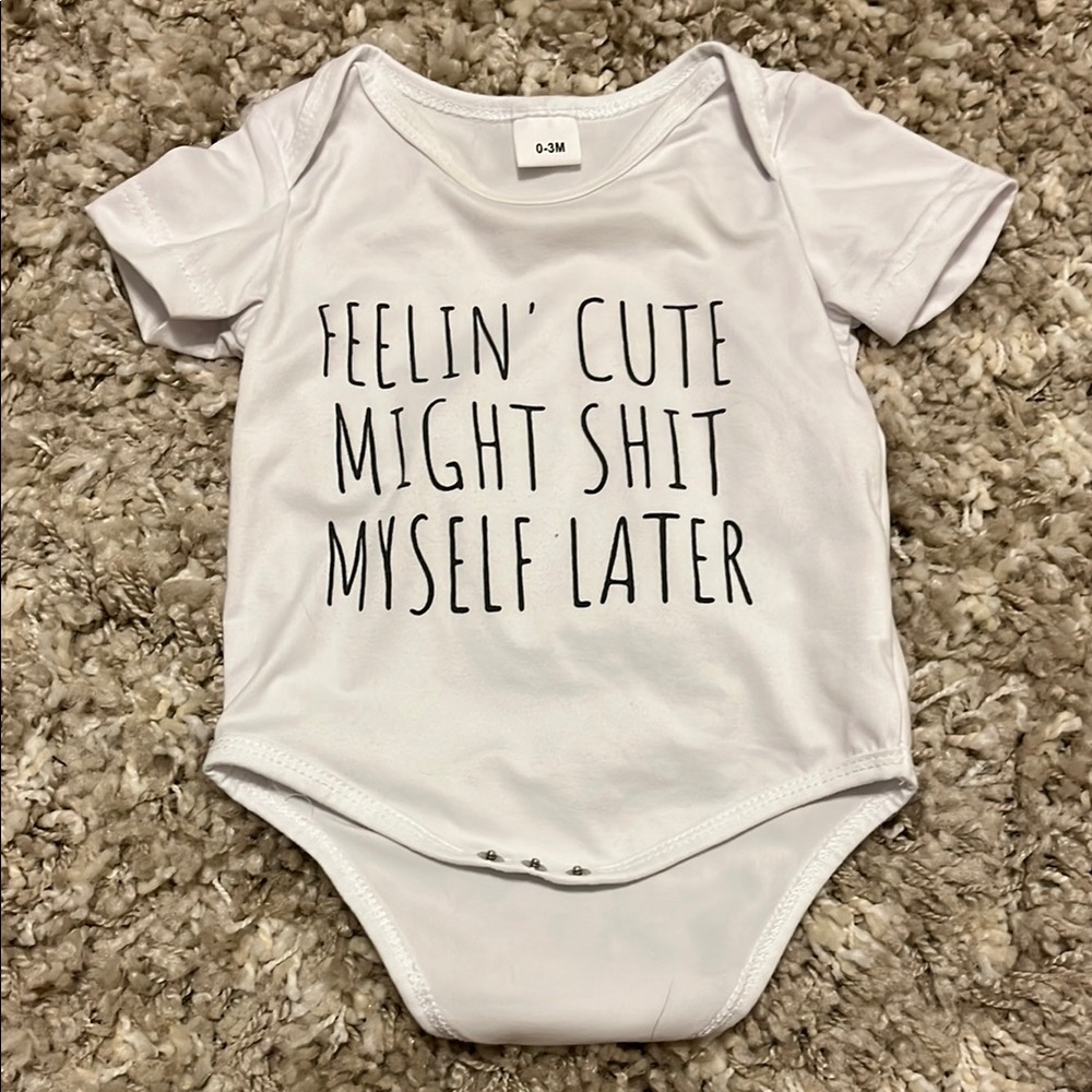 SHEIN White Bodysuit with Playful Graphic